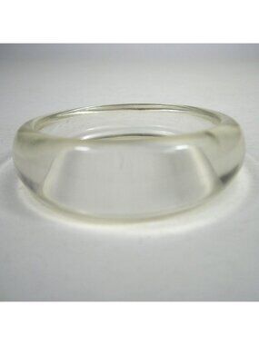 Vintage Mid Century Modern Clear Lucite Bangle Bracelet 8 inch MOD 1950 Chunky
